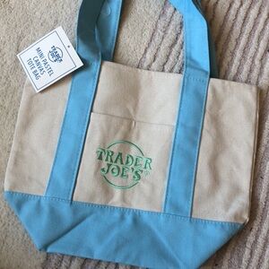 Viral Pastel Blue Trader Joe’s Mini Tote Bag NWT